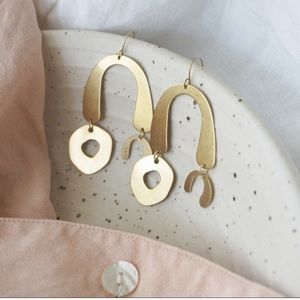 Asymmetrical Brass Earrings